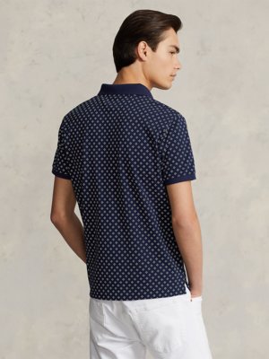 Stretch-Poloshirt-in-Piqué-Qualität-mit-geometrischem-Print