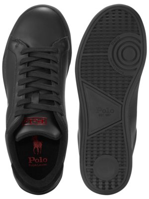 Leichter-Low-Top-Sneaker-aus-Glattleder-mit-Poloreiter-Emblem