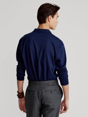 Langarm Poloshirt Custom Slim Fit in Jersey-Qualität