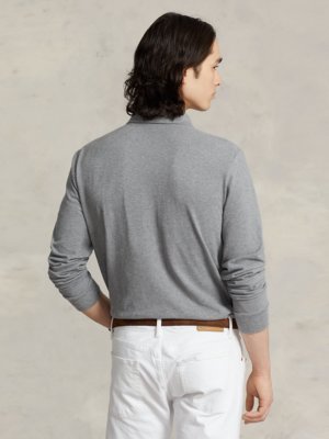 Langarm Poloshirt Custom Slim Fit in Piqué-Qualität