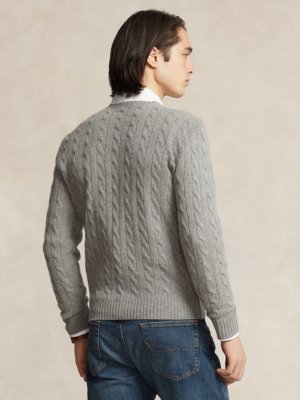 Pullover in Zopfstrick mit Kaschmir-Anteil