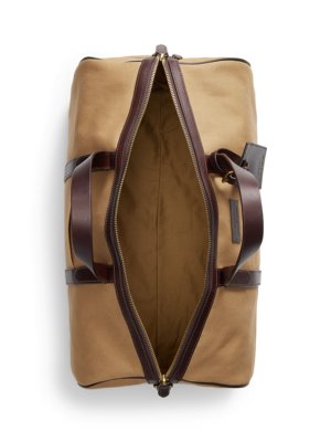 Segeltuch-Reisetasche mit Lederbesatz