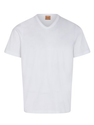 Glattes T-Shirt mit V-Ausschnitt und Polygiene-Ausstattung