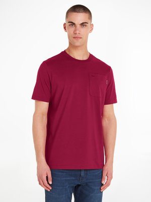 Unifarbenes-T-Shirt-mit-Brusttasche,-Regular-Fit