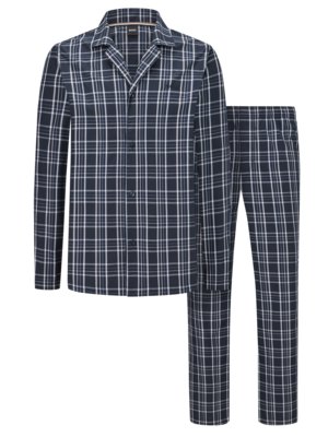 Leichter-Pyjama-aus-Baumwolle-mit-Karo-Muster