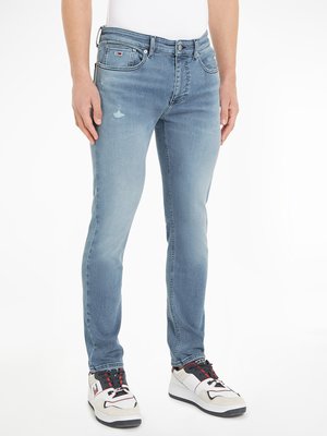 Used-Look-Jeans-Austin-mit-Distressed-Details,-Slim-Tapered-Fit-