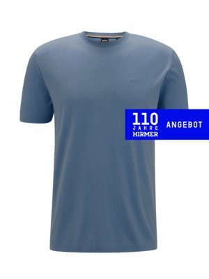 Unifarbenes T-Shirt mit gummiertem Label-Schriftzug
