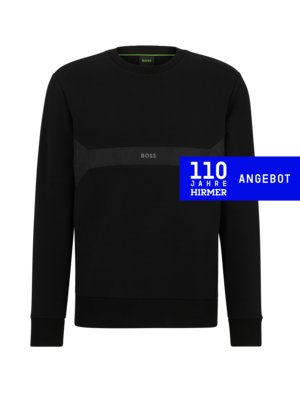 Sweatshirt im Materialmix mit Akzent-Bruststreifen