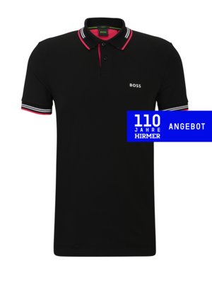 Poloshirt mit Streifen-Akzenten und Logo-Print
