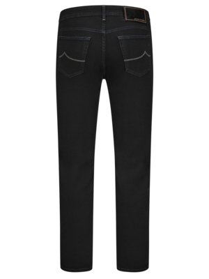 Schwarze-Jeans-Bard-mit-Kontrastnähten,-Slim-Fit