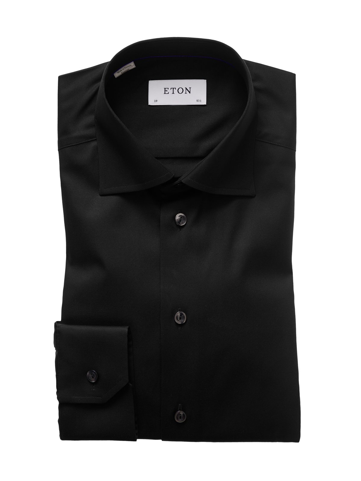 Eton Unifarbenes Baumwollhemd in Twill-Qualität, Super Slim in 36XS