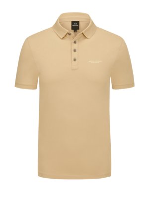 Jersey-Poloshirt mit gummiertem Label-Schriftzug