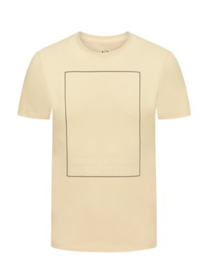 T-Shirt mit Rahmen-Print und gummiertem Label-Schriftzug