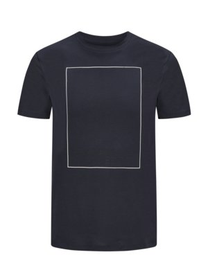 T-Shirt-mit-Rahmen-Print-und-gummiertem-Label-Schriftzug