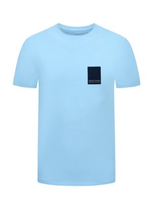 Unifarbenes-T-Shirt-mit-Logo-Patch-aus-Milano-Edition