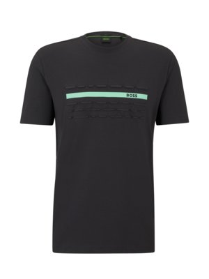 T-Shirt-mit-Label-Print-und-Stretchanteil