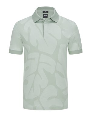 Poloshirt-aus-merzerisierter-Baumwolle-mit-floralem-Print,-Slim-Fit
