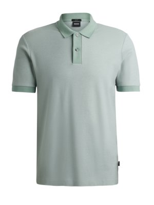 Bicolor-Poloshirt mit Wabenstruktur, Slim Fit