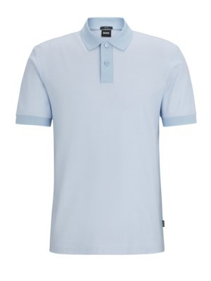 Bicolor-Poloshirt mit Wabenstruktur, Slim Fit