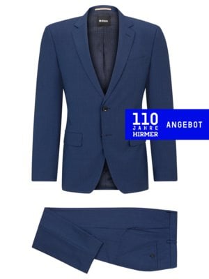 Anzug in melierter Bi-Stretch-Qualität, Slim Fit
