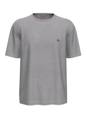 T-Shirt-aus-Baumwolle,-garment-dyed