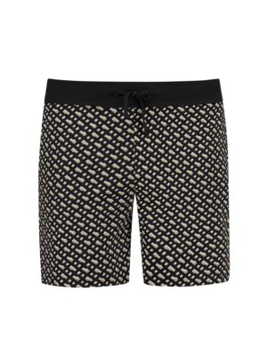 Kurzer-Pyjama-in-Jersey-Qualität-mit-gemusterten-Shorts