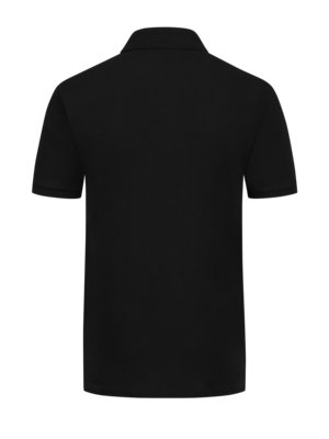 Softes-Poloshirt-mit-gummiertem-Logo-Print-und-Stretchanteil,-Slim-Fit