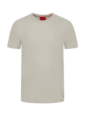 Unifarbenes-Jersey-T-Shirt-mit-gummiertem-Logo-Print