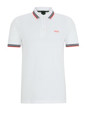Poloshirt in Piqué-Qualität mit Streifen-Akzenten
