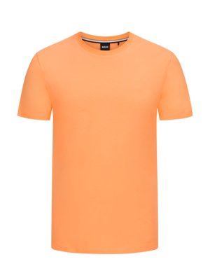 Unifarbenes T-Shirt mit gummiertem Label-Schriftzug