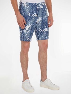 Leinenshorts-mit-floralem-Print,-Relaxed-Tapered-Fit