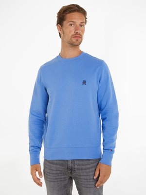 Basic-Sweatshirt-mit-kleiner-Monogramm-Stickerei