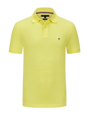 Piqué-Poloshirt mit Kreis-Print und Logo-Stickerei, Slim Fit 