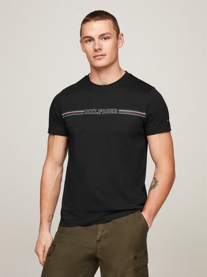 T-Shirt-mit-Label-Schriftzug,-Slim-Fit-