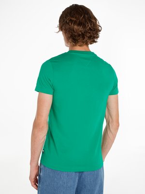 T-Shirt mit Label-Schriftzug, Slim Fit 