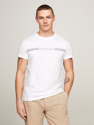 T-Shirt-mit-Logo-Schriftzug,-Slim-Fit-