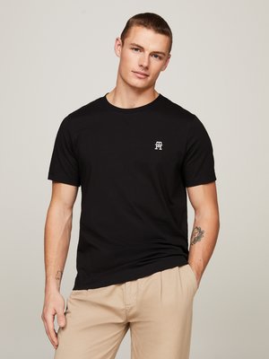 Softes T-Shirt mit gesticktem Monogramm-Logo, Regular Fit