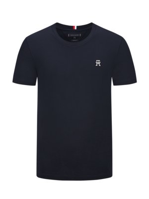 Softes-T-Shirt-mit-gesticktem-Monogramm-Logo,-Regular-Fit