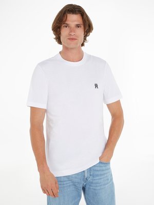 T-Shirt mit gesticktem Monogramm-Logo, Regular Fit