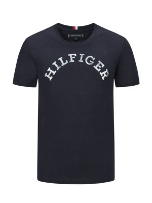 T-Shirt-mit-rundem-Label-Schriftzug,-Regular-Fit