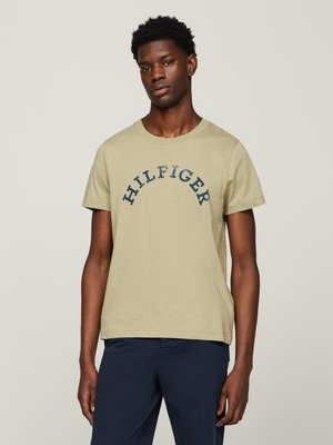 T-Shirt mit rundem Label-Schriftzug, Regular Fit 