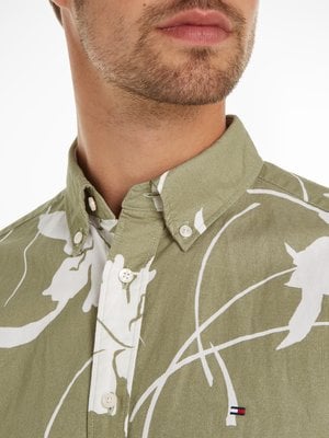 Kurzarmhemd mit floralem Print, Regular Fit