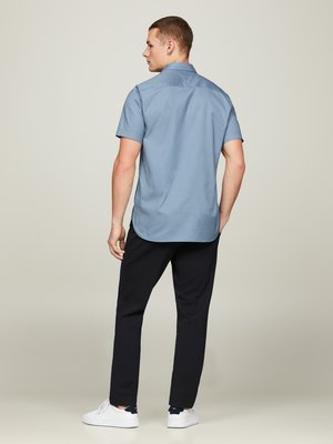 Kurzarmhemd aus Baumwolle mit Pinpoint-Muster, Regular Fit