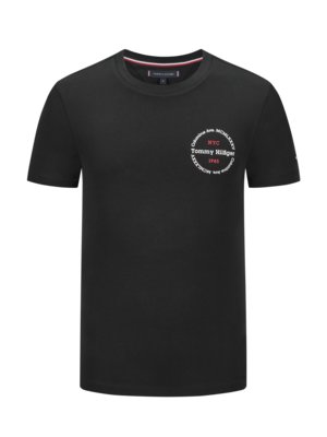 NYC-1985-T-Shirt-mit-rundem-Logo-Print,-Slim-Fit