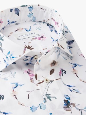 Glattes-Hemd-mit-floralem-Print-und-Stretchanteil