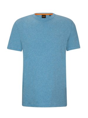 Sunbleached T-Shirt mit O-Neck mit gummiertem Logo-Emblem