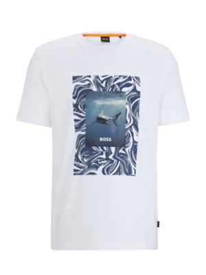 T-Shirt mit Hai-Motiv