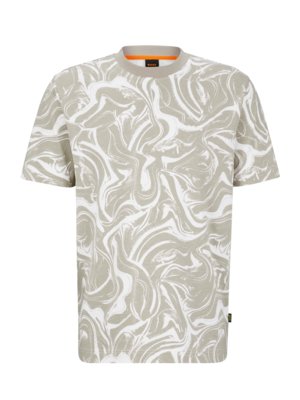 T-Shirt-aus-Baumwolle-mit-Allover-Print-