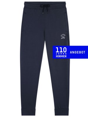 Softe-Sweatpants-mit-Logo-Motiv-und-verkürztem-Bein
