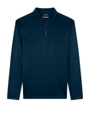 Langarm-Poloshirt-aus-Baumwolle,-Silver-Collection-